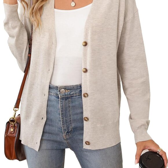 Women’s Wool Blend Lightweight Fall Business Casual Cardigan Sweaters - Picture 1 of 7